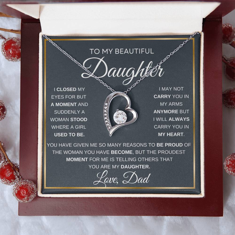 To Daughter Love Dad Forever Love Necklace