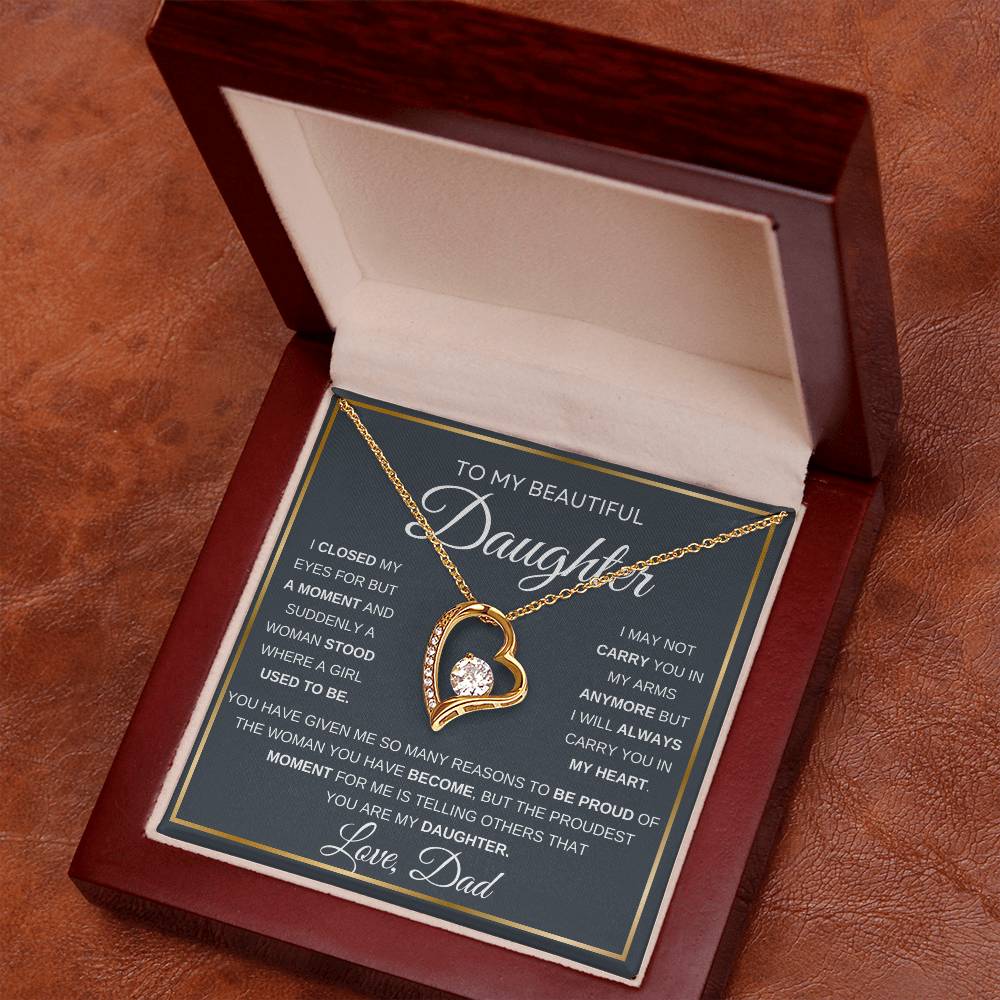 To Daughter Love Dad Forever Love Necklace