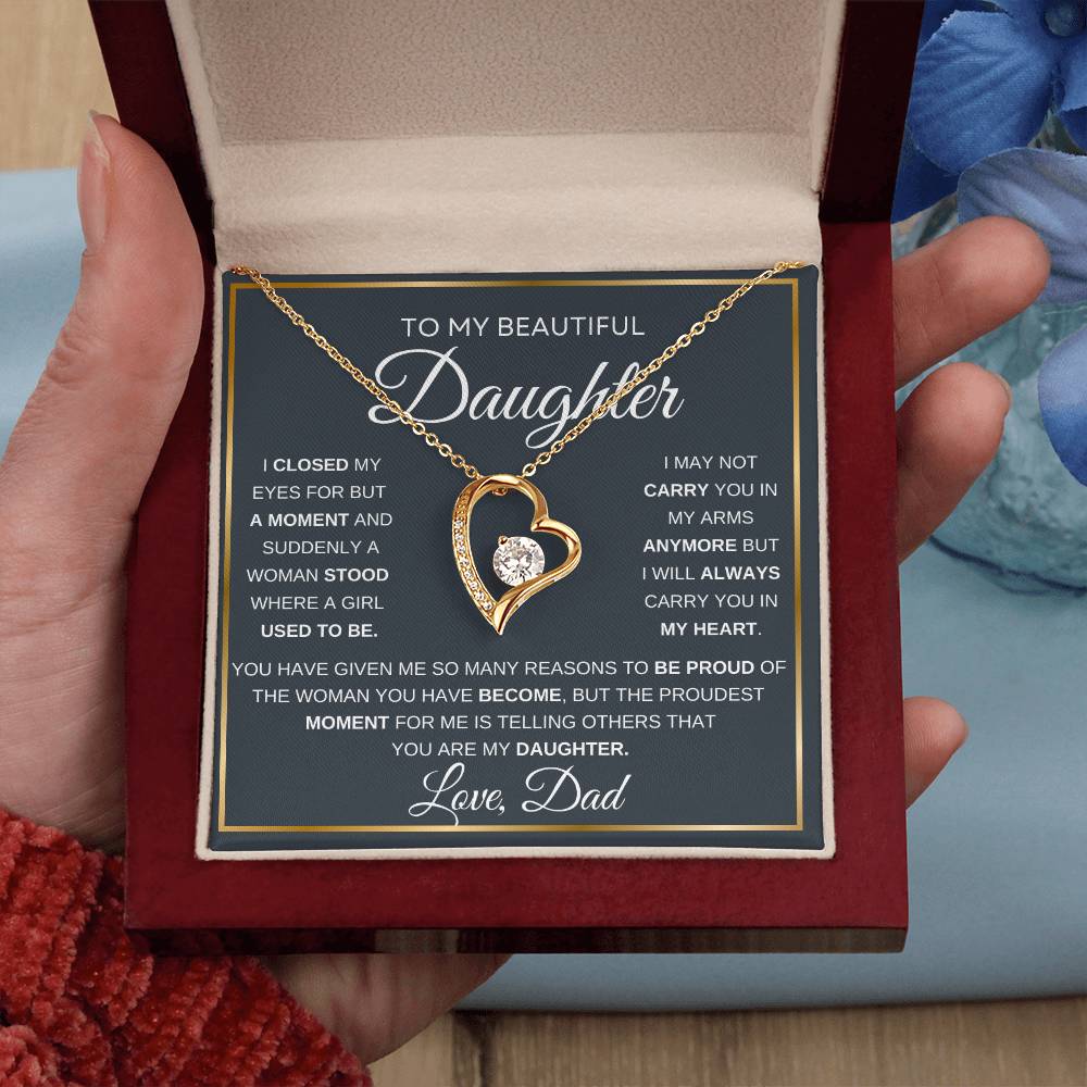 To Daughter Love Dad Forever Love Necklace