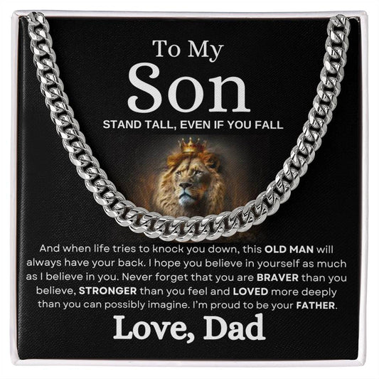 To My Son Love Dad Cuban Link Chain