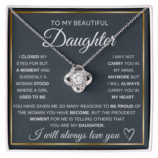 Daughter With Love Knot Necklace