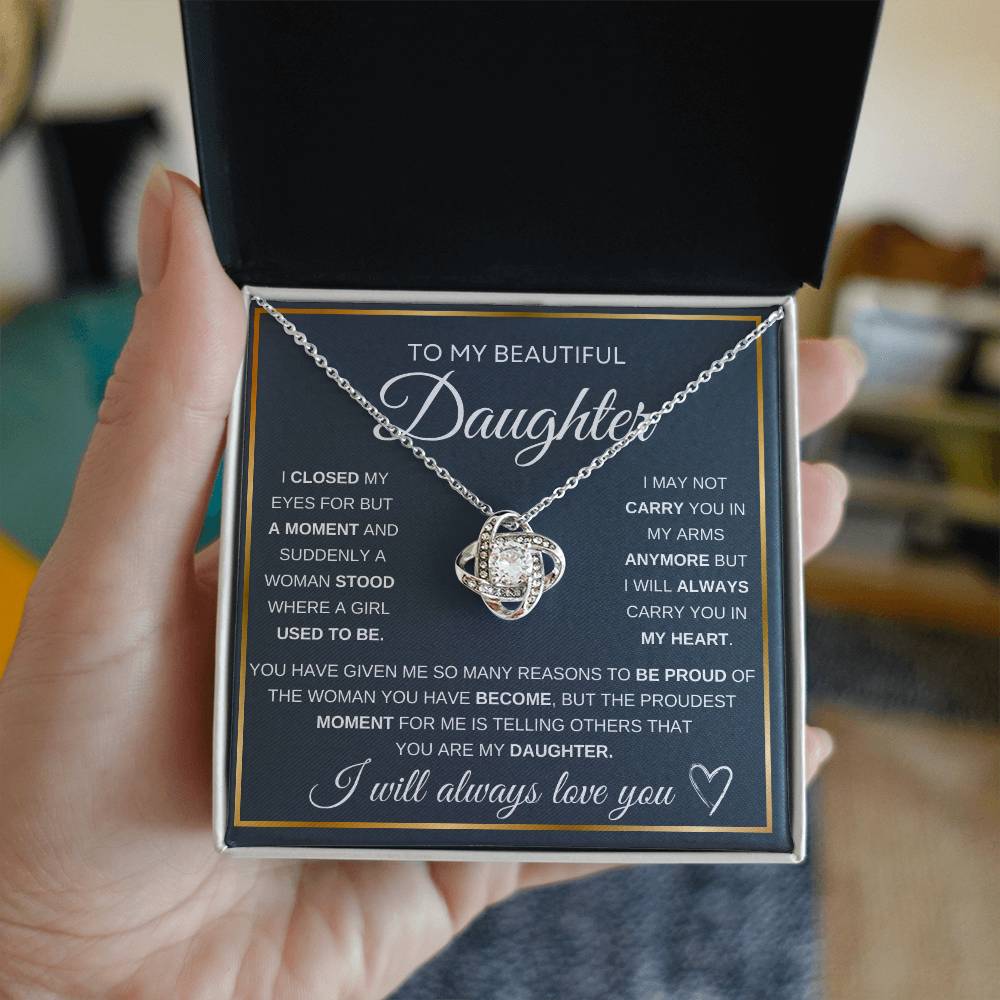 Daughter With Love Knot Necklace