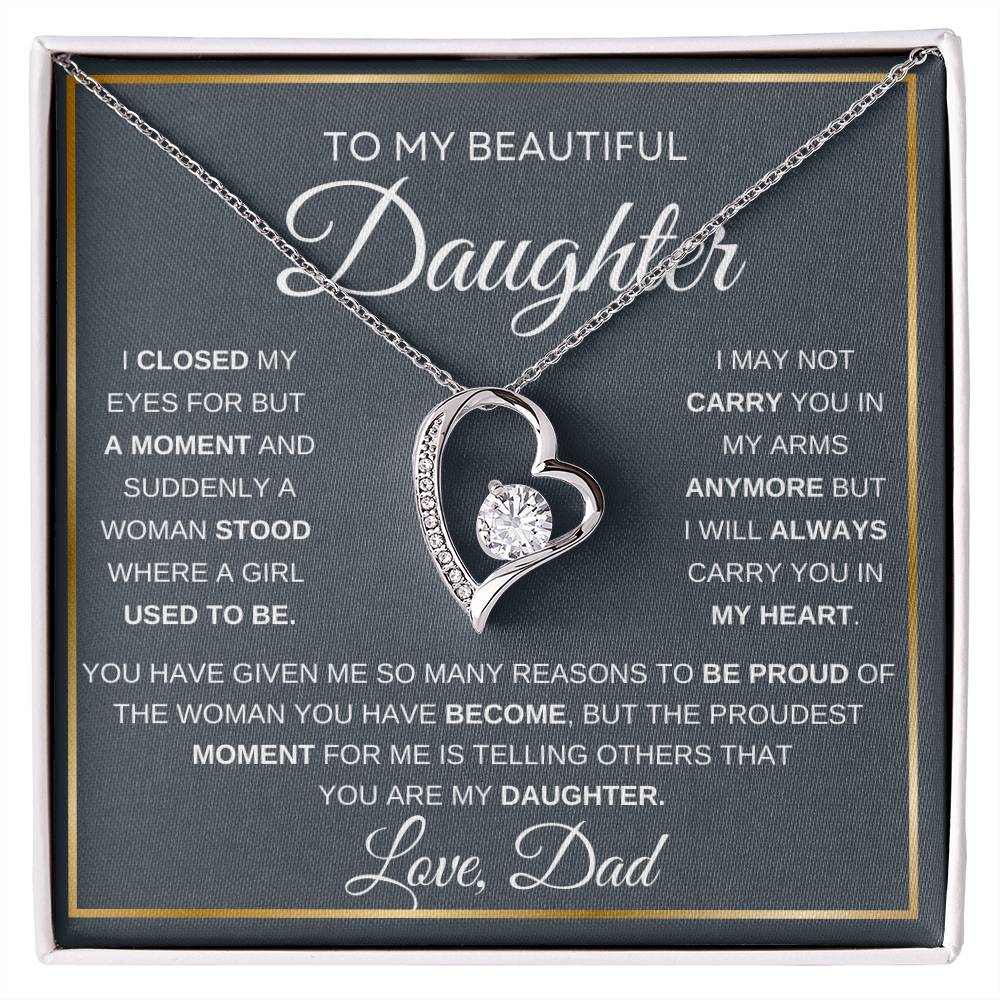 To Daughter Love Dad Forever Love Necklace