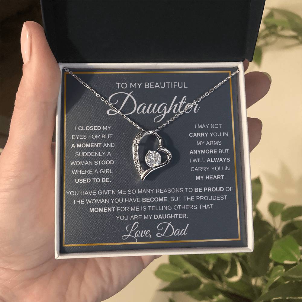 To Daughter Love Dad Forever Love Necklace