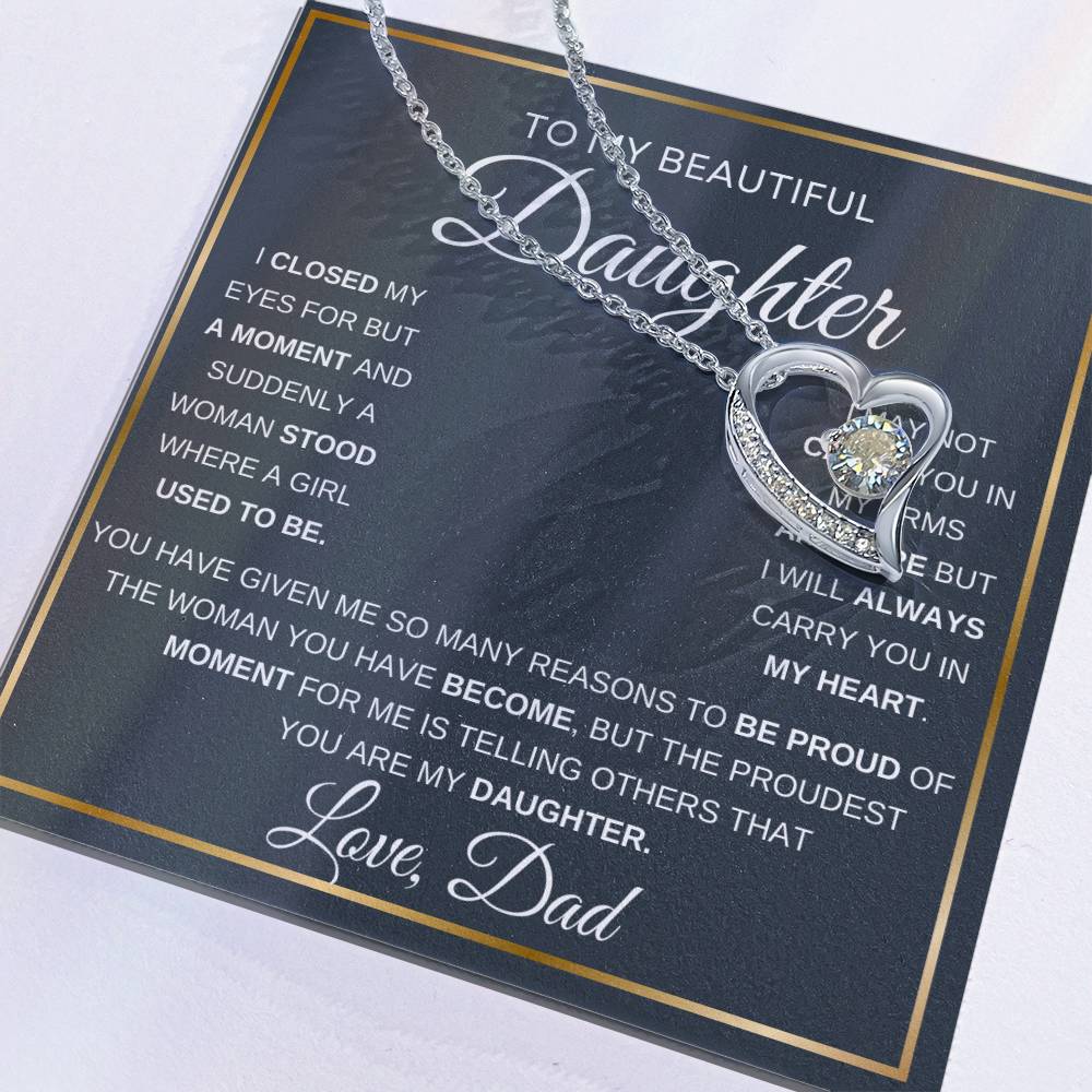 To Daughter Love Dad Forever Love Necklace