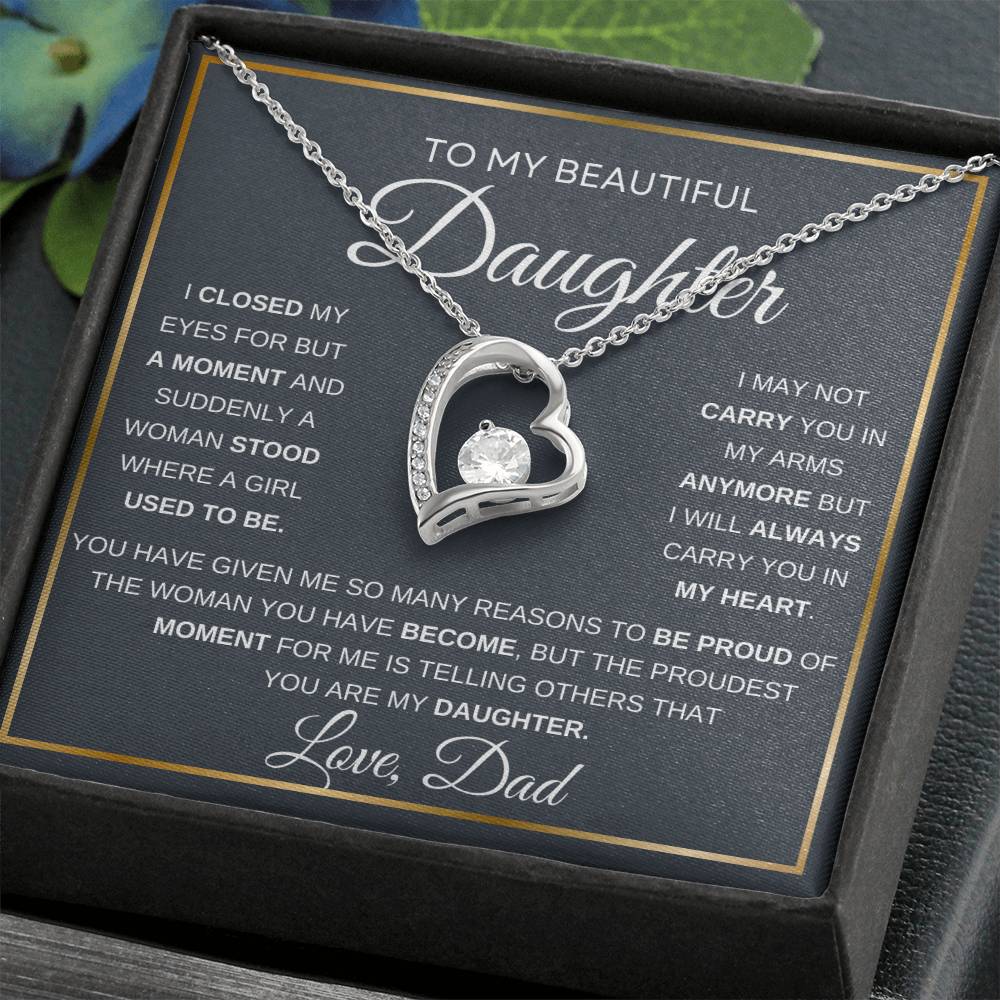 To Daughter Love Dad Forever Love Necklace