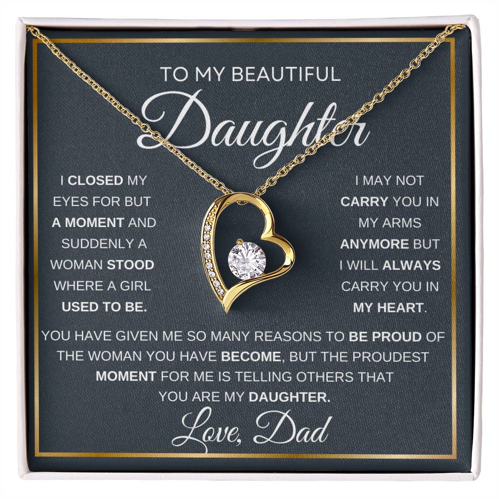 To Daughter Love Dad Forever Love Necklace