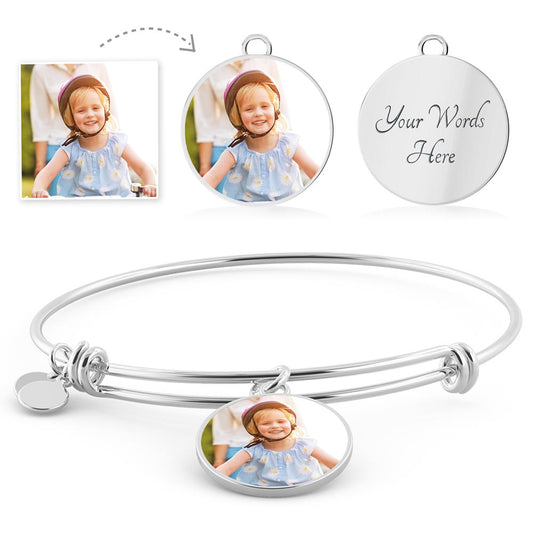 Luxury Circle Bangle with Custom Photo